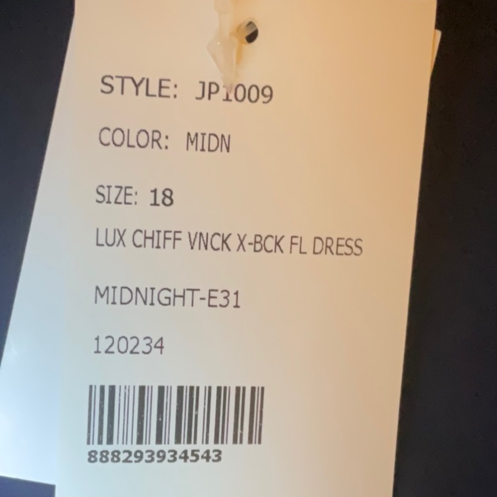 NWT Jenny Packham Chiffon Rhinestone Beaded Maxi Dress Gown Cocktail JP1009 Blue - Picture 12 of 12
